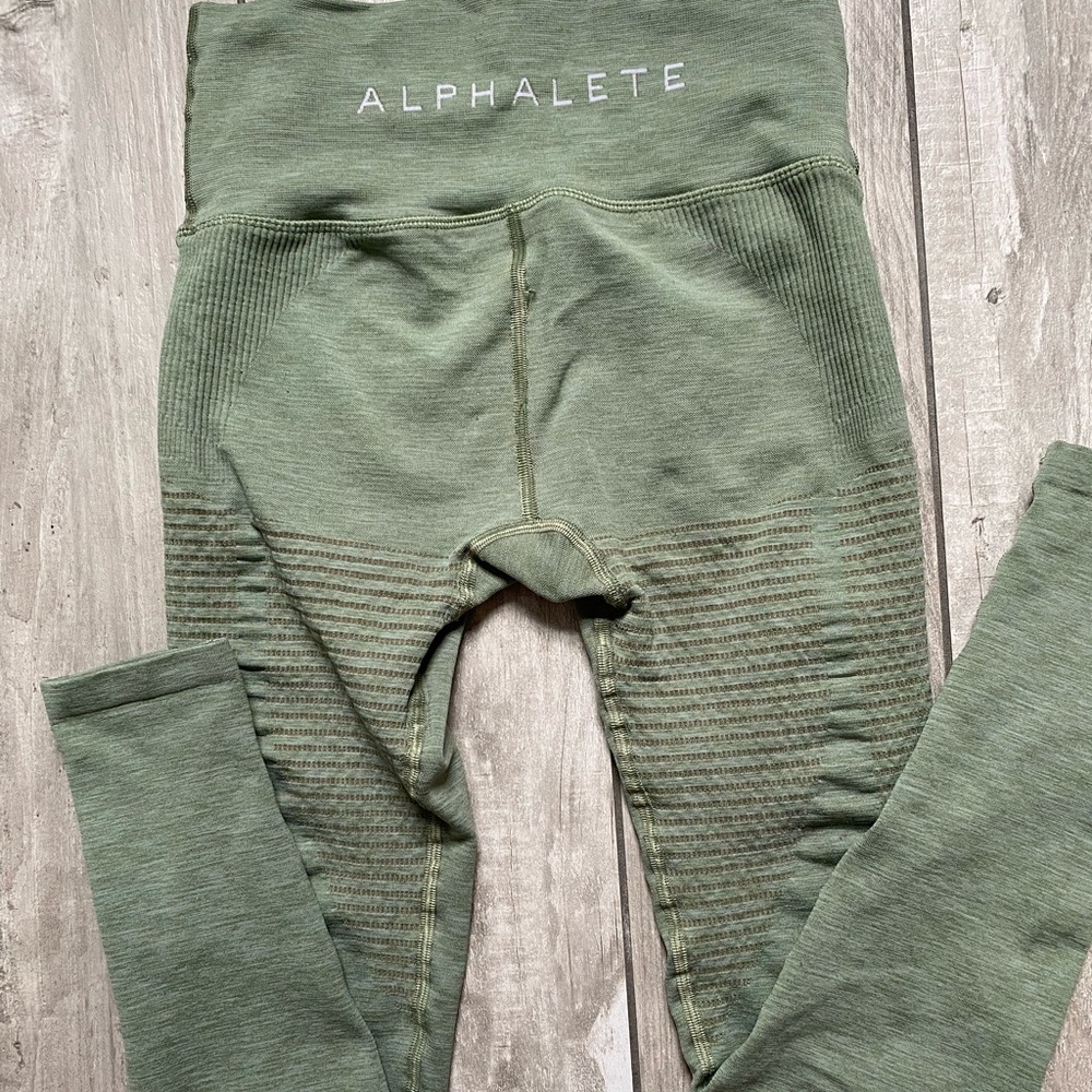 Green alphalete leggings